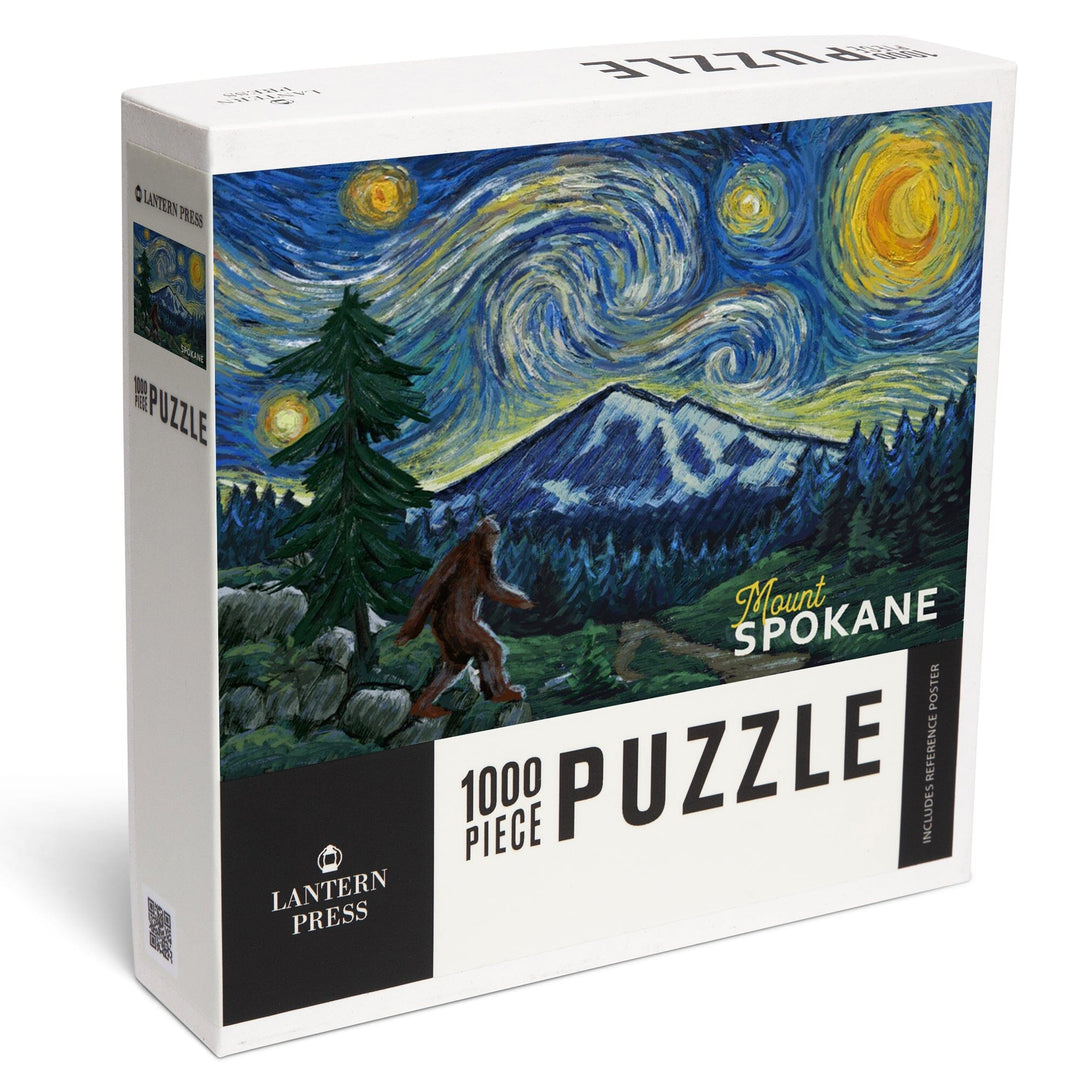 Washington, Mount Spokane, Bigfoot, Starry Night, Jigsaw Puzzle Puzzle Lantern Press 
