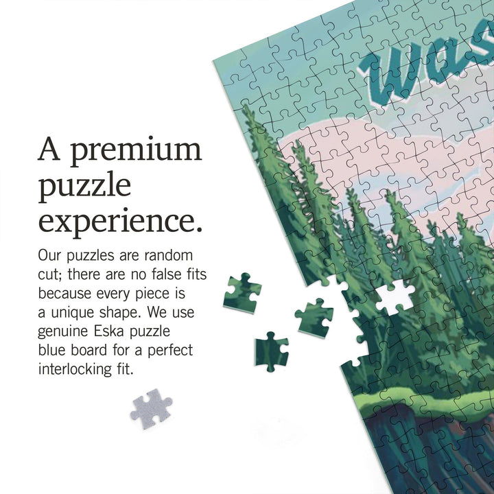 Washington, Seek Adventure, River Rafting, Evergreens, Jigsaw Puzzle Puzzle Lantern Press 