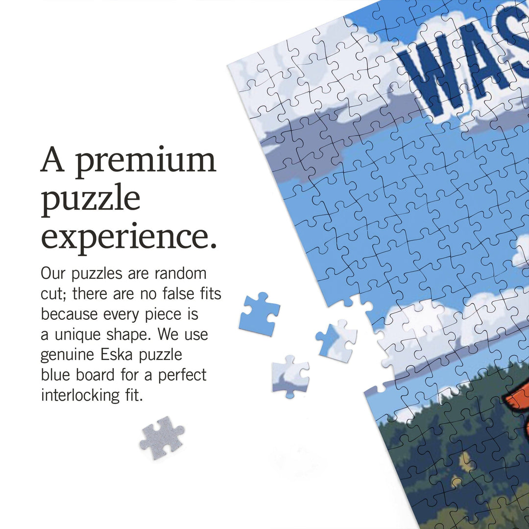 Washington, Signpost, Vineyard, Jigsaw Puzzle Puzzle Lantern Press 