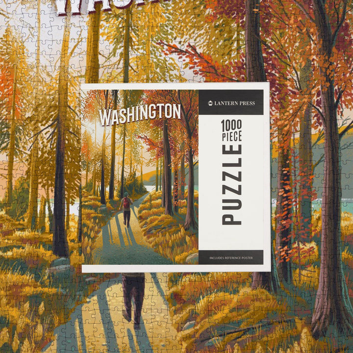 Washington, Walk In The Woods, Day Hike, Jigsaw Puzzle Puzzle Lantern Press 