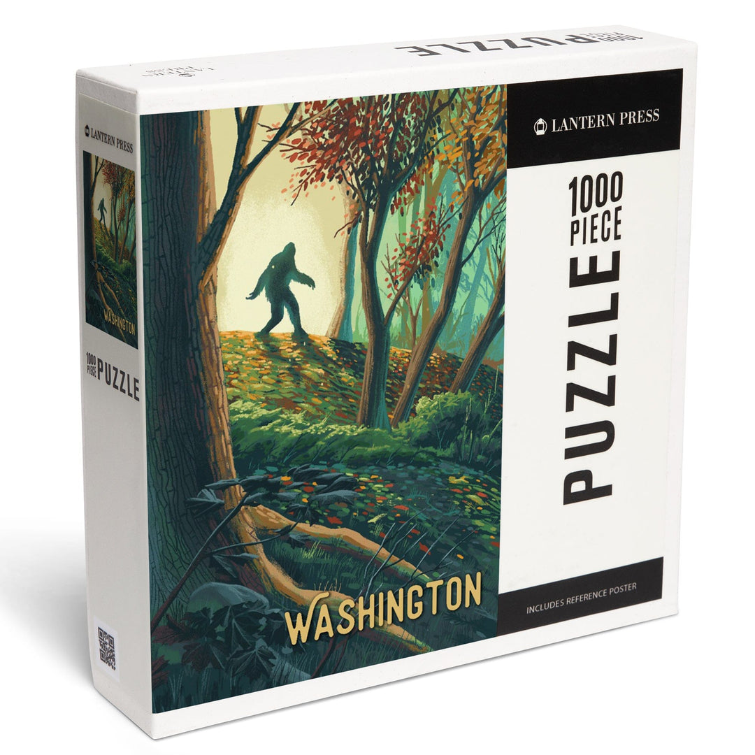 Washington, Wanderer, Bigfoot in Forest, Jigsaw Puzzle Puzzle Lantern Press 