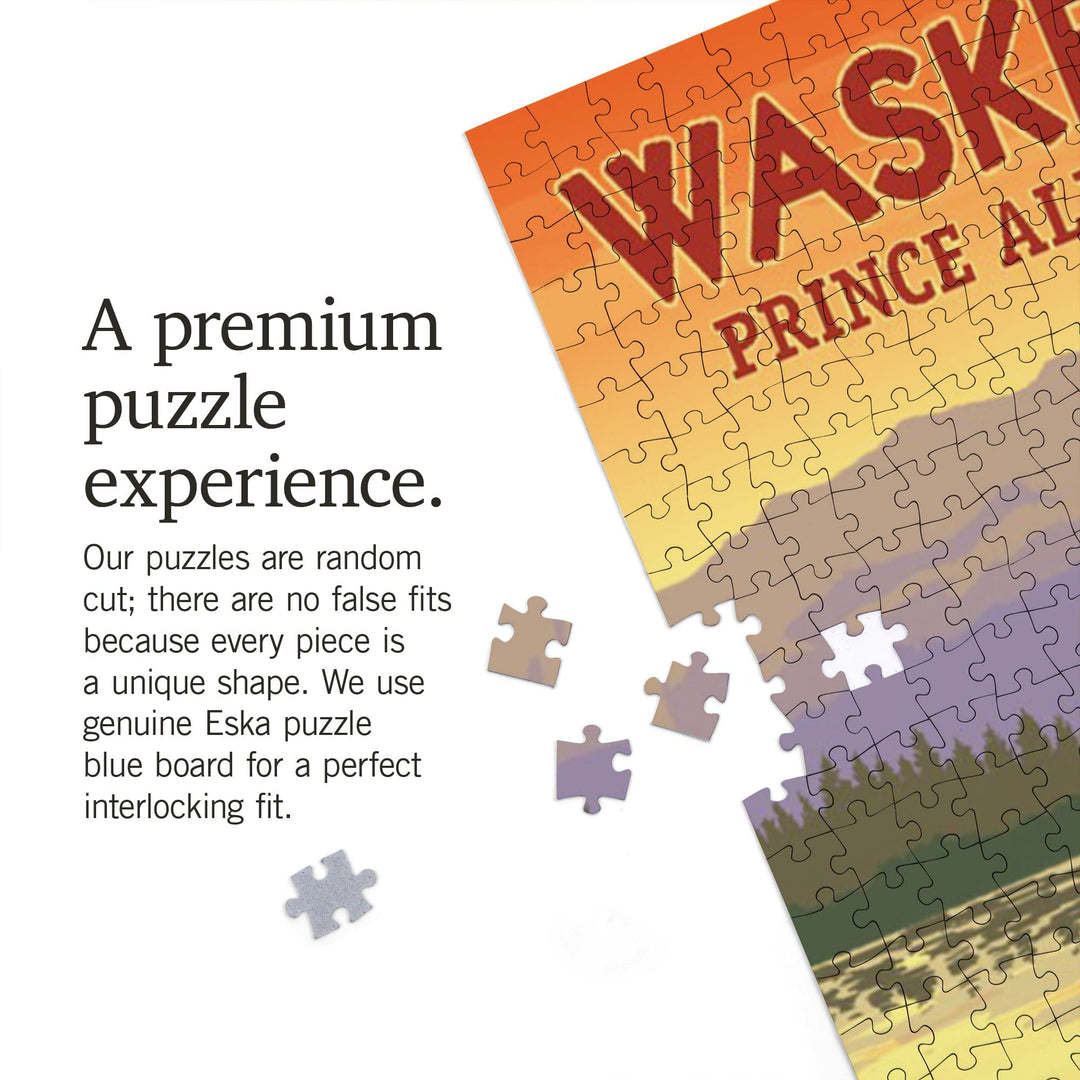 Waskesiu Lake, Saskatchewan, Prince Albert National Park, Canoe Scene, Jigsaw Puzzle Puzzle Lantern Press 