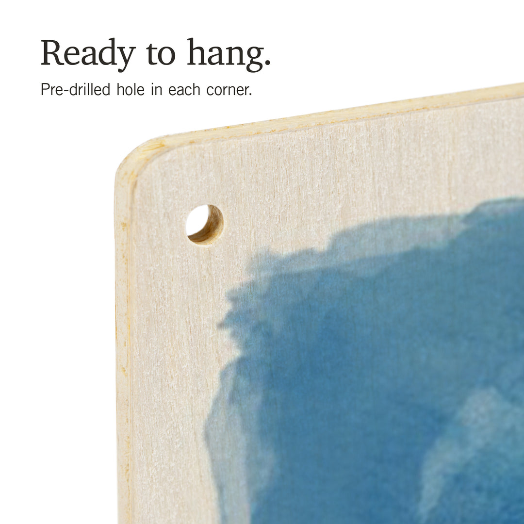 Watercolor Study, Dall Sheep, Wood Signs and Postcards Wood Lantern Press 