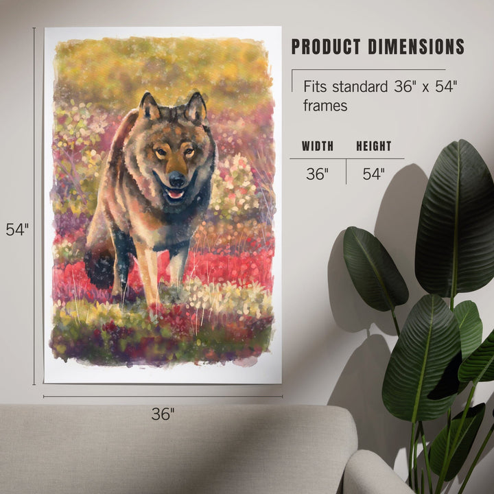 Watercolor Study, Gray Wolf, Art & Giclee Prints Art Lantern Press 