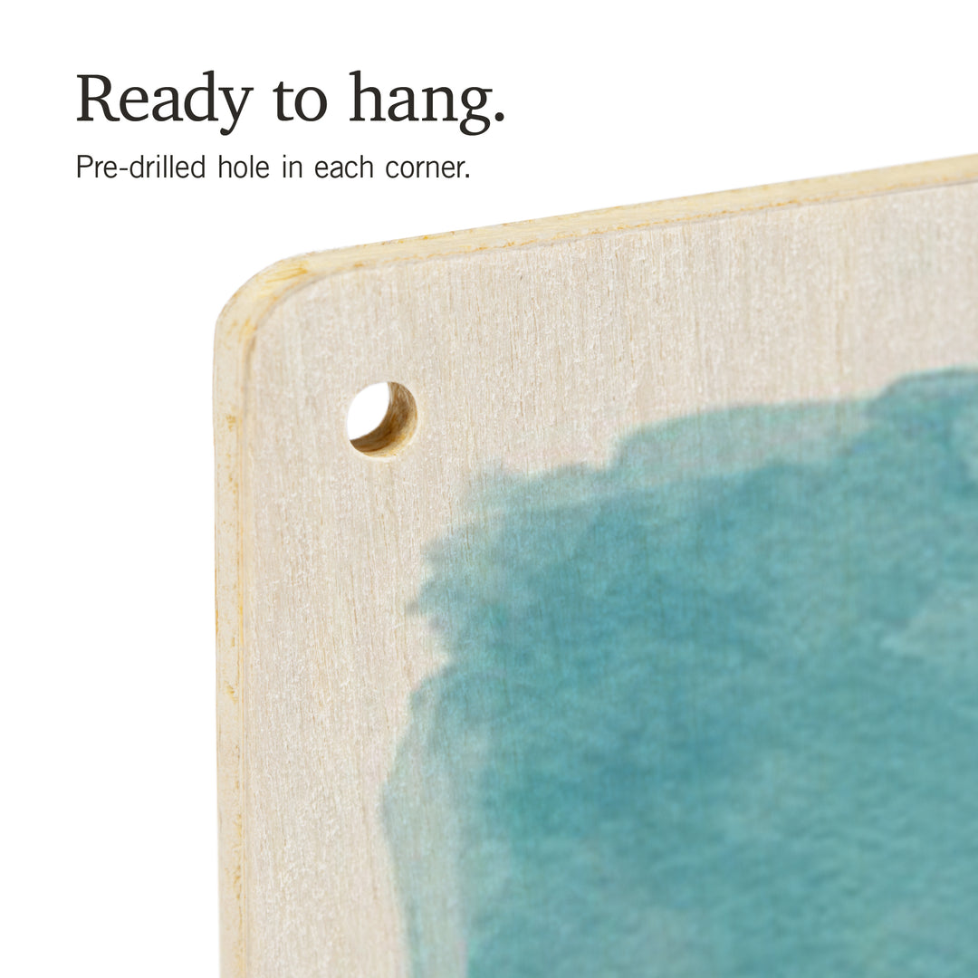 Watercolor Study, Grizzly Bear, Wood Signs and Postcards Wood Lantern Press 