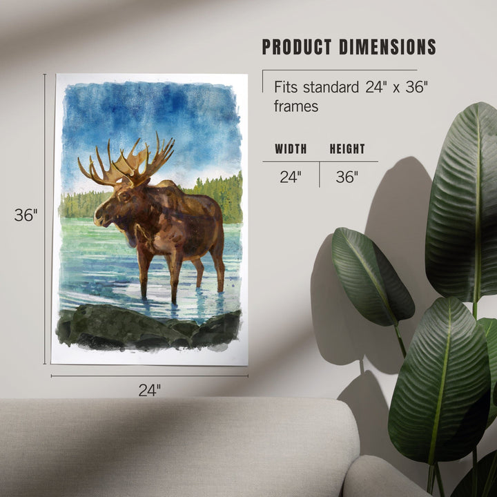 Watercolor Study, Moose, Art & Giclee Prints Art Lantern Press 