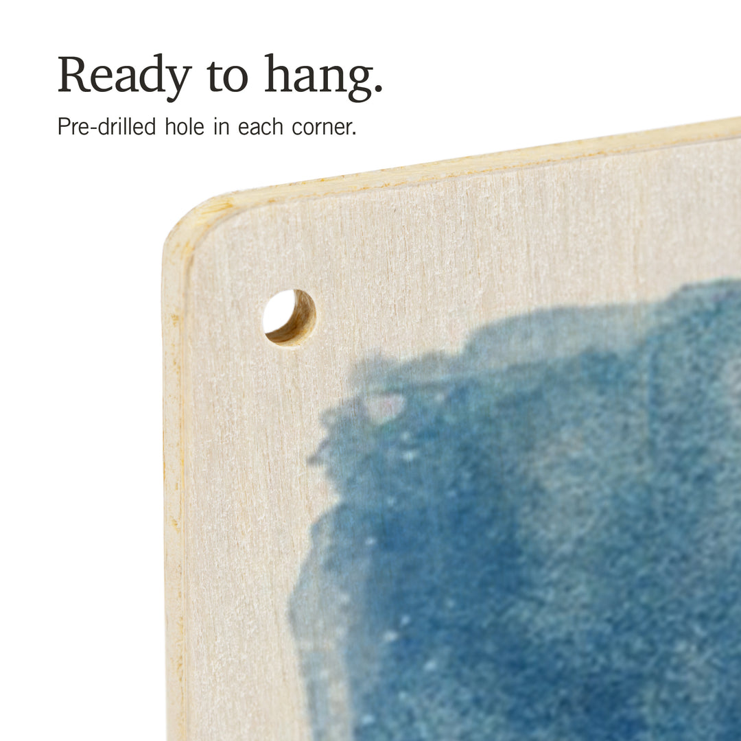 Watercolor Study, Moose, Wood Signs and Postcards Wood Lantern Press 