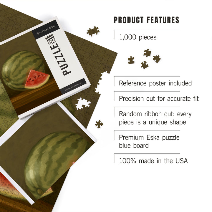 Watermelon, Oil Painting, Jigsaw Puzzle Puzzle Lantern Press 