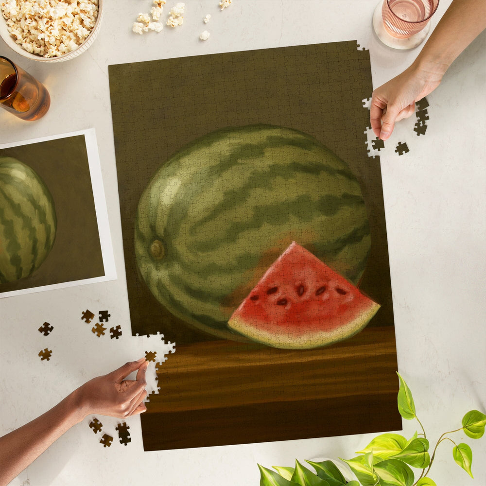 Watermelon, Oil Painting, Jigsaw Puzzle Puzzle Lantern Press 