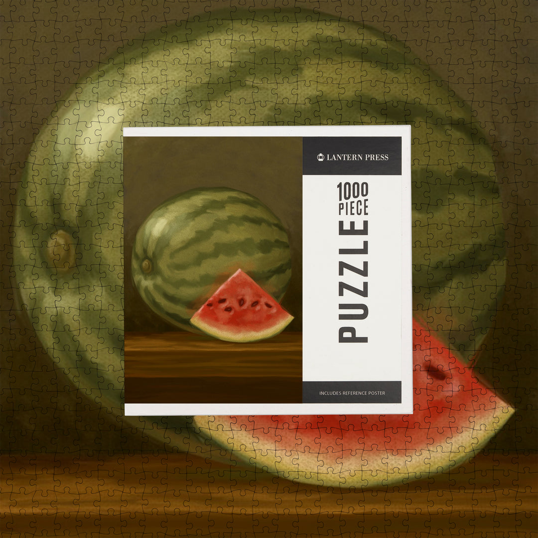Watermelon, Oil Painting, Jigsaw Puzzle Puzzle Lantern Press 
