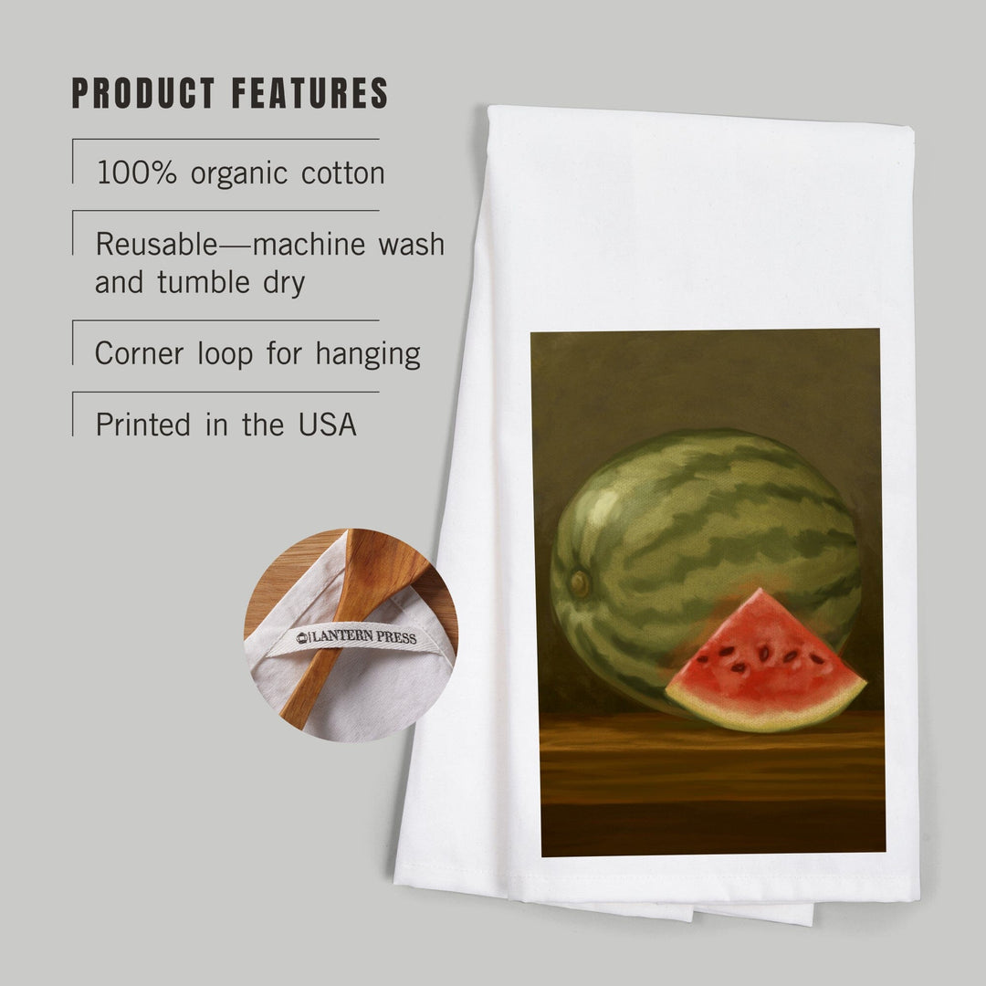 Watermelon, Oil Painting, Organic Cotton Kitchen Tea Towels Kitchen Lantern Press 