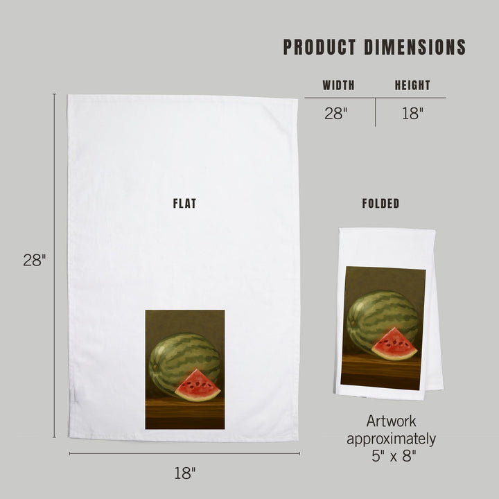 Watermelon, Oil Painting, Organic Cotton Kitchen Tea Towels Kitchen Lantern Press 