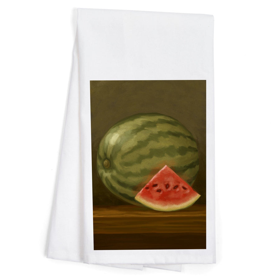 Watermelon, Oil Painting, Organic Cotton Kitchen Tea Towels Kitchen Lantern Press 