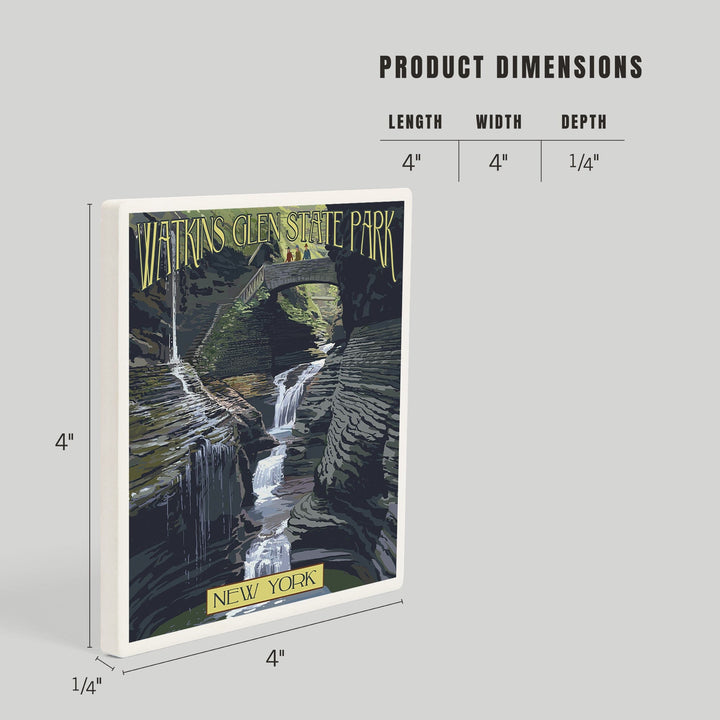 Watkins Glen State Park, New York, Rainbow Falls, Coasters Coasters Lantern Press 