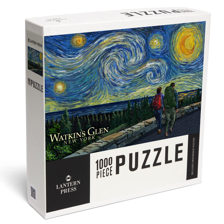 Watkins Glen State Park, New York, Starry Night, Jigsaw Puzzle Puzzle Lantern Press 