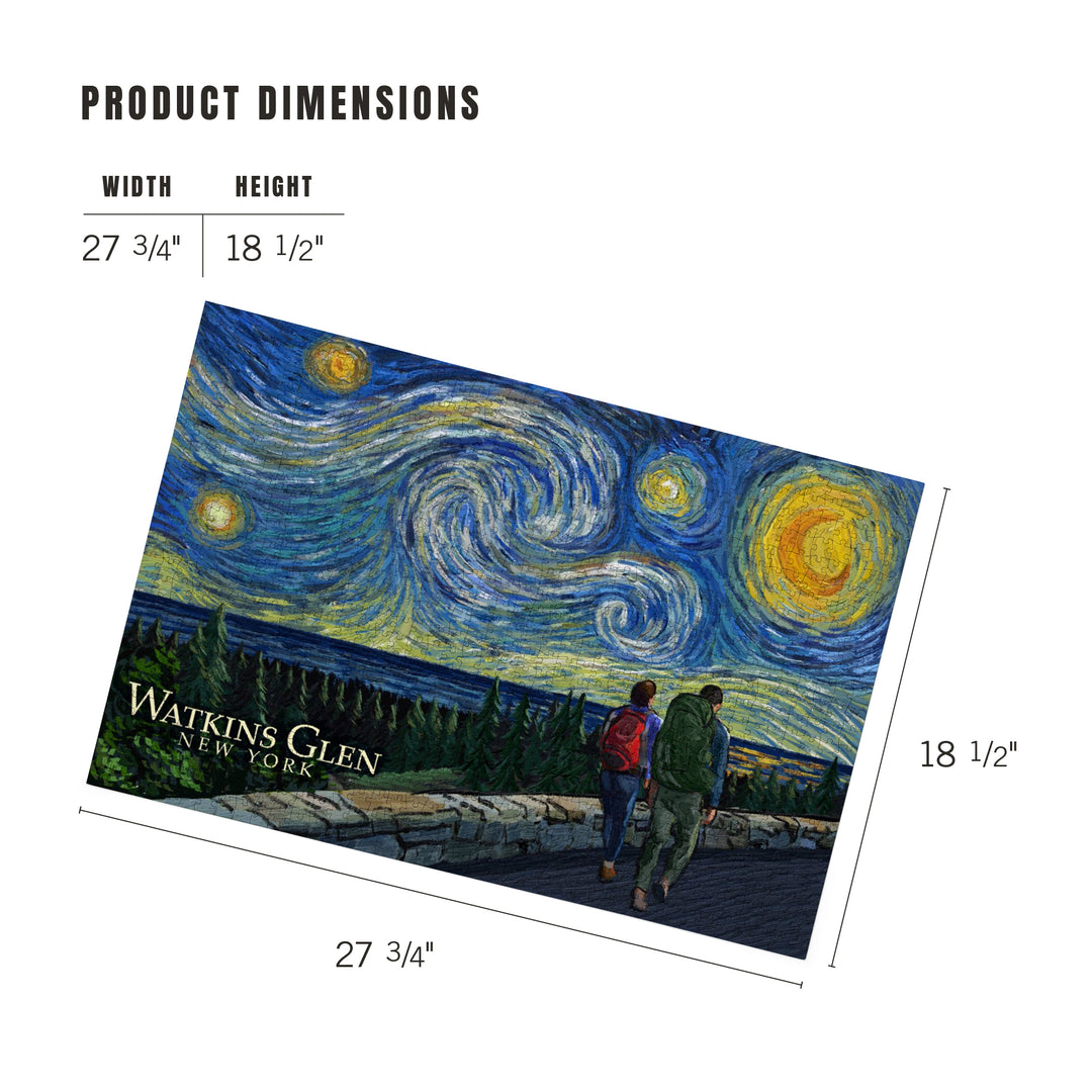 Watkins Glen State Park, New York, Starry Night, Jigsaw Puzzle Puzzle Lantern Press 