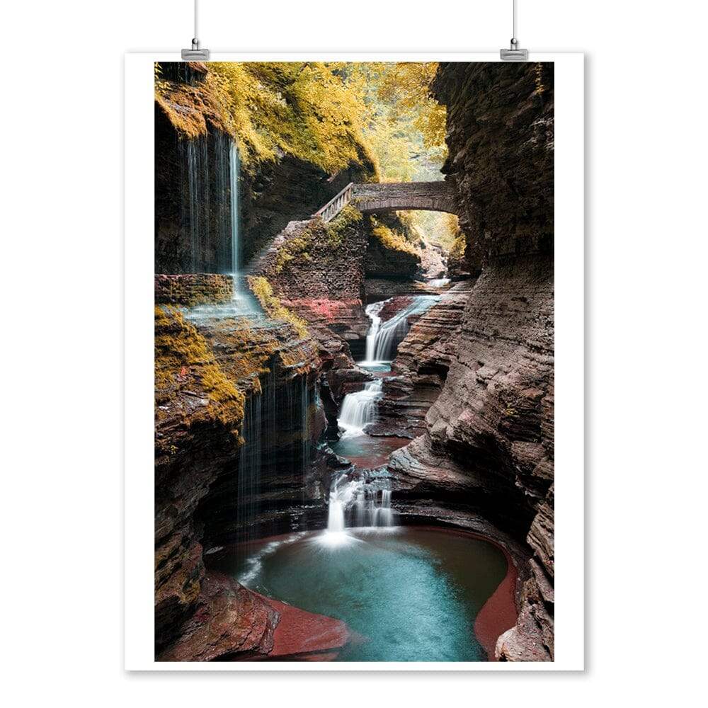 Watkins Glen State Park, New York, Waterfall Scene art prints