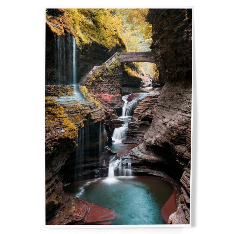 Watkins Glen State Park, New York, Waterfall Scene, Art & Giclee Prints Art Lantern Press 