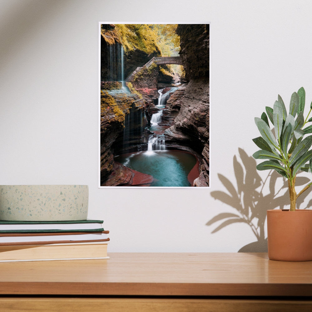 Watkins Glen State Park, New York, Waterfall Scene, Art & Giclee Prints Art Lantern Press 