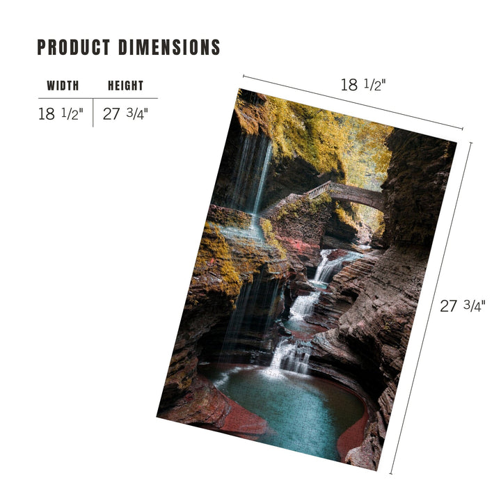 Watkins Glen State Park, New York, Waterfall Scene, Jigsaw Puzzle Puzzle Lantern Press 