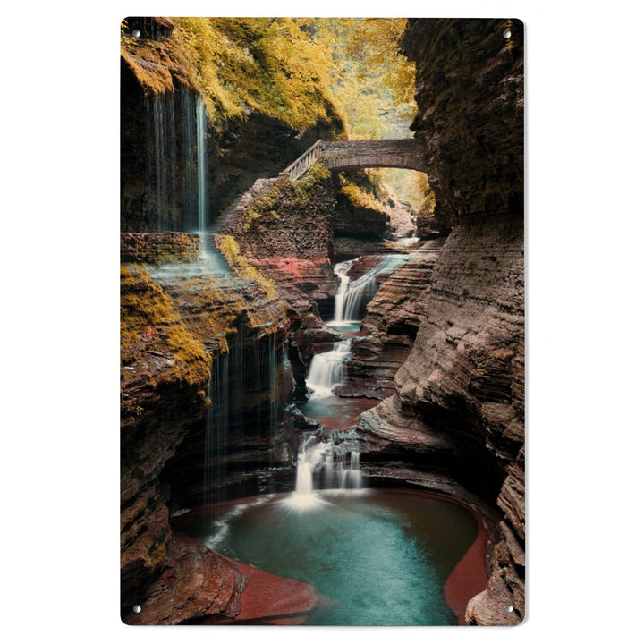 Watkins Glen State Park, New York, Waterfall Scene, Lantern Press Photography, Wood Signs and Postcards Wood Lantern Press 