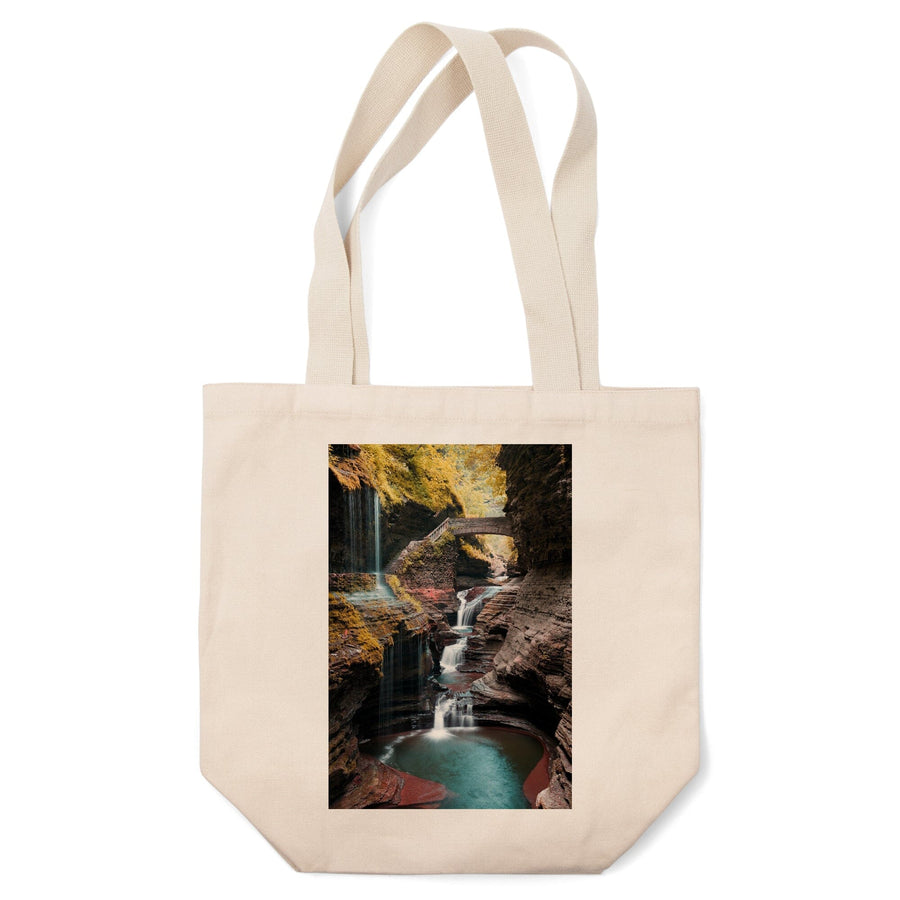 Watkins Glen State Park, New York, Waterfall Scene, Tote Bag Totes Lantern Press 