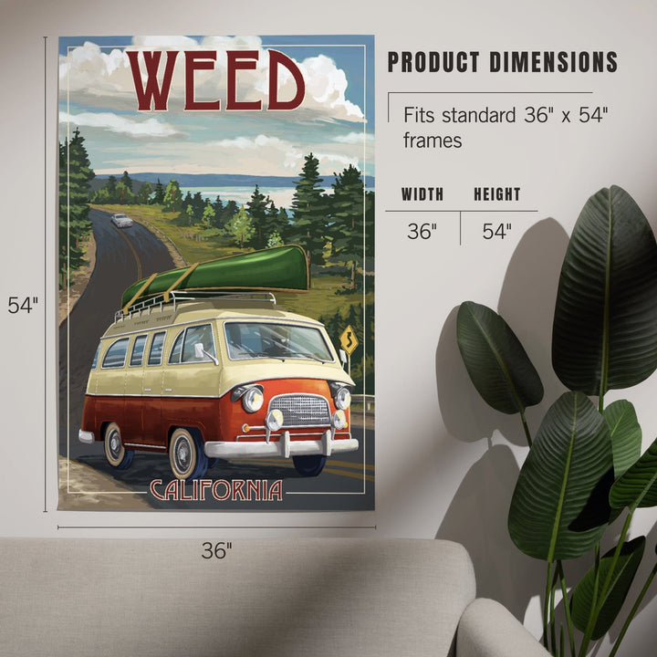 Weed, California, Camper Van, Art & Giclee Prints Art Lantern Press 