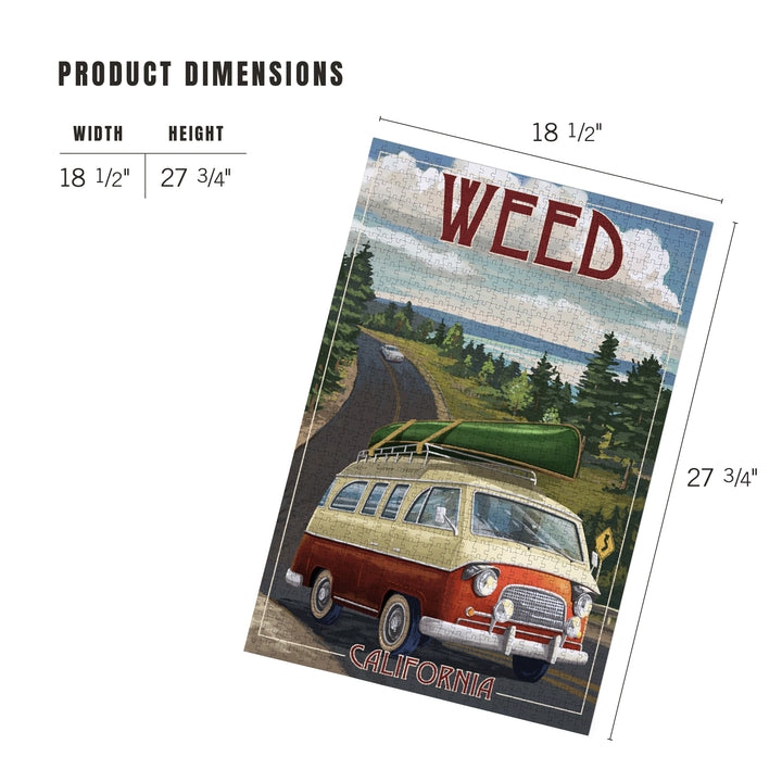 Weed, California, Camper Van, Jigsaw Puzzle Puzzle Lantern Press 
