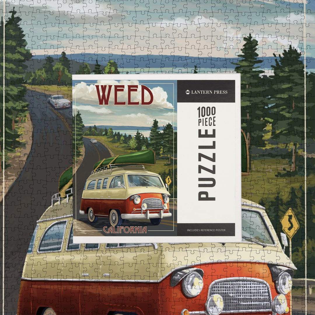 Weed, California, Camper Van, Jigsaw Puzzle Puzzle Lantern Press 