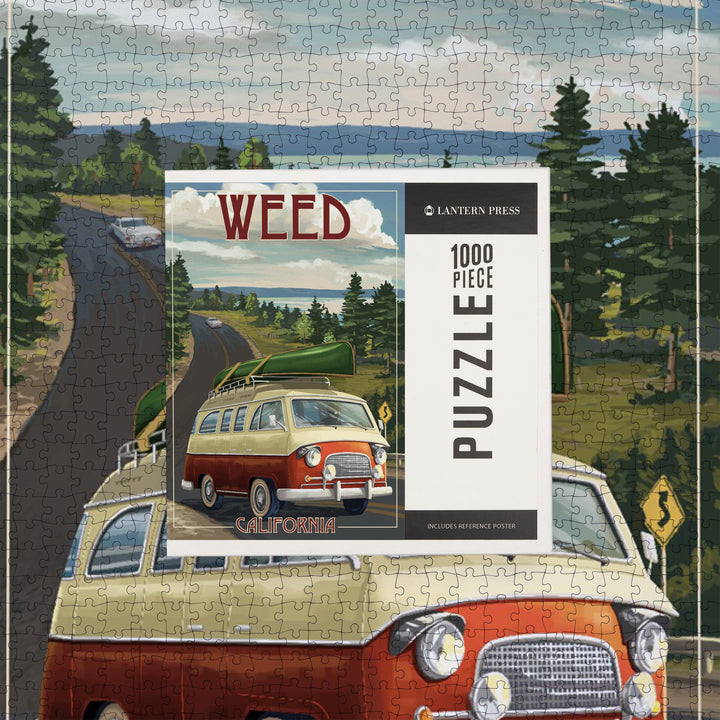 Weed, California, Camper Van, Jigsaw Puzzle Puzzle Lantern Press 