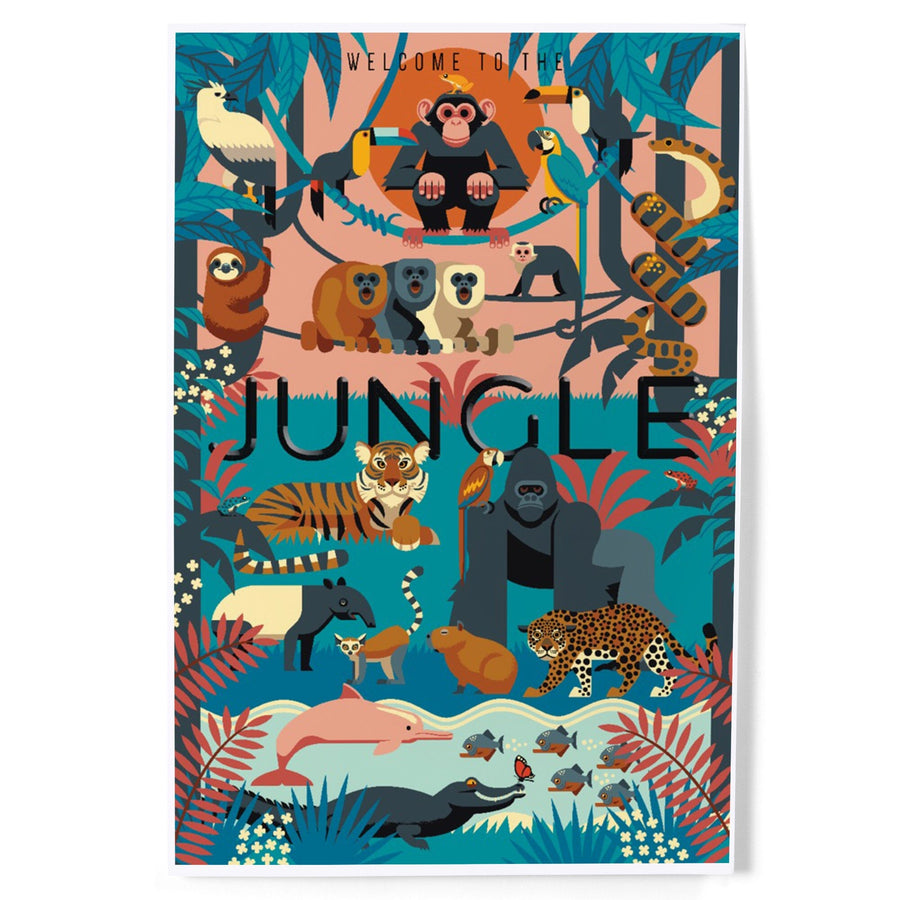 Welcome to the Jungle, Jungle, Textured Geometric, Art & Giclee Prints Art Lantern Press 