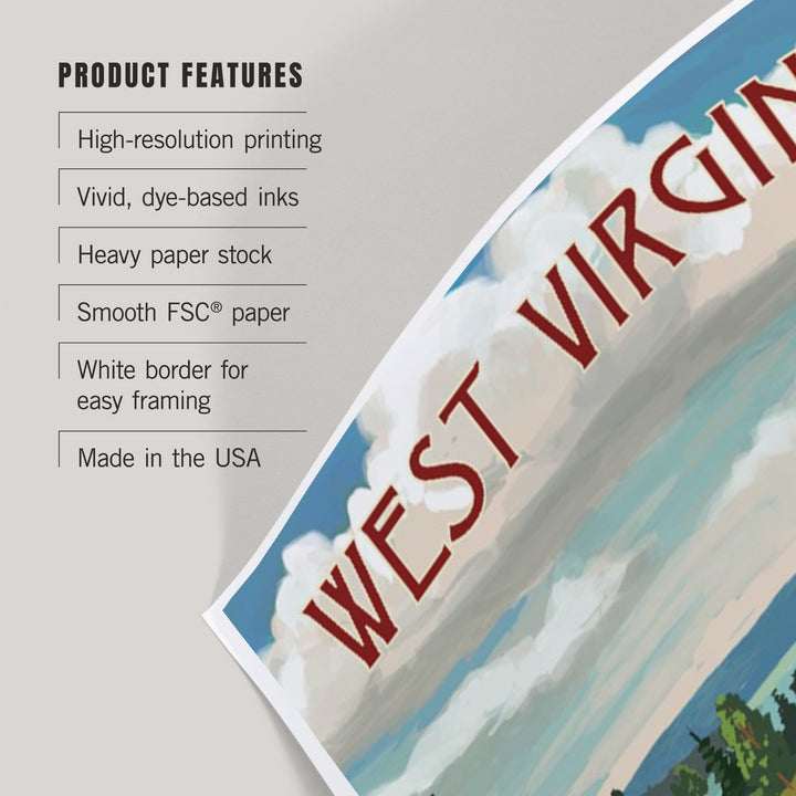West Virginia, Camper Van, Art & Giclee Prints Art Lantern Press 