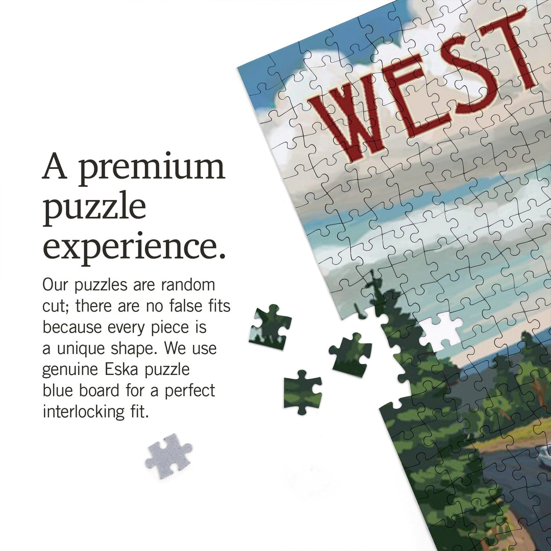 West Virginia, Camper Van, Jigsaw Puzzle Puzzle Lantern Press 