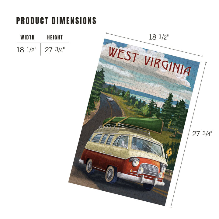 West Virginia, Camper Van, Jigsaw Puzzle Puzzle Lantern Press 