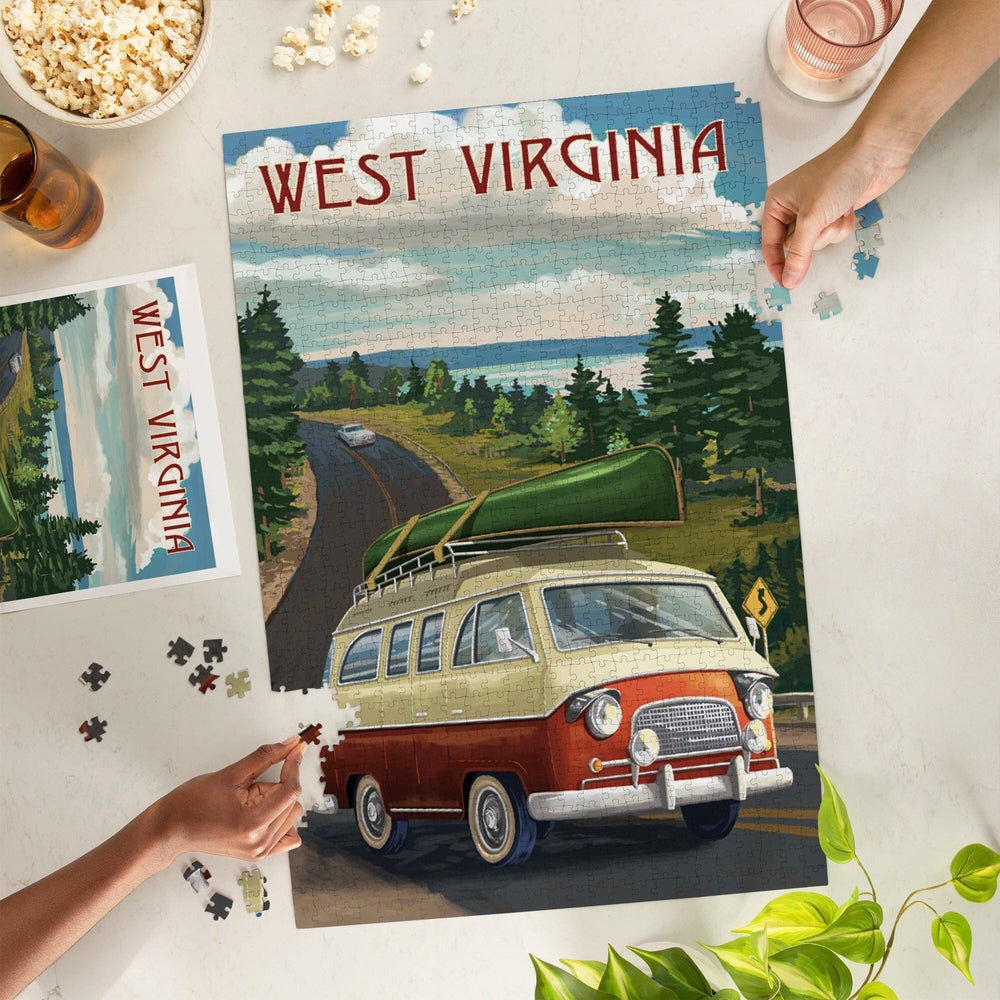 West Virginia, Camper Van, Jigsaw Puzzle Puzzle Lantern Press 