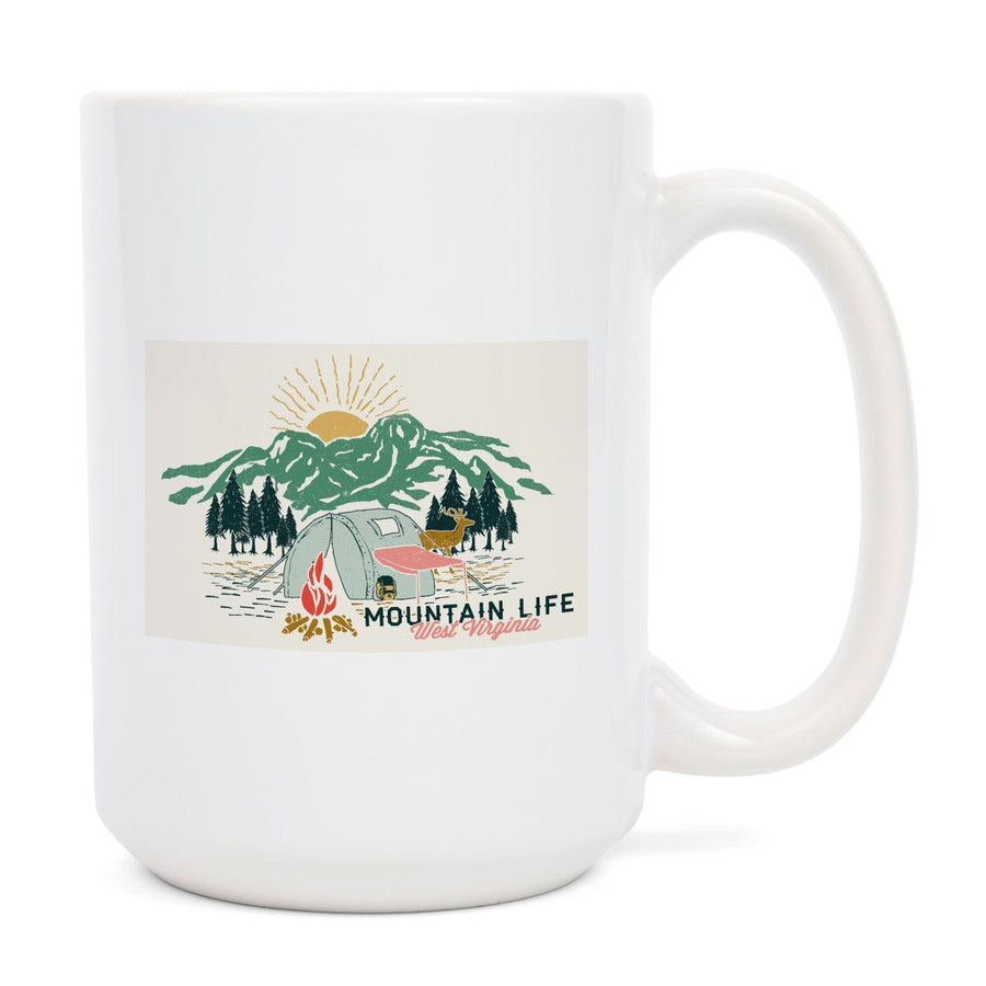 West Virginia, Mountain Life, Ceramic Mug Mugs Lantern Press 