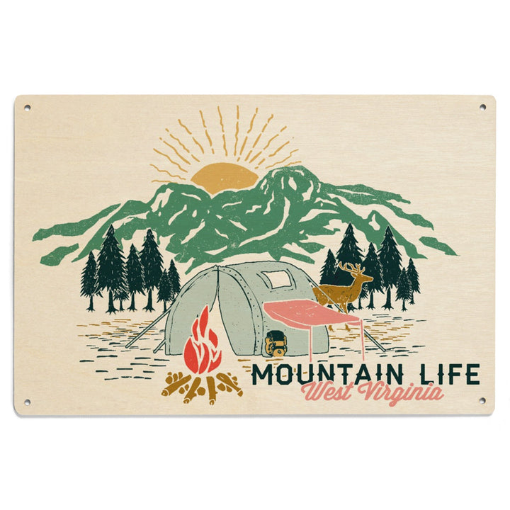 West Virginia, Mountain Life, Lantern Press Artwork, Wood Signs and Postcards Wood Lantern Press 