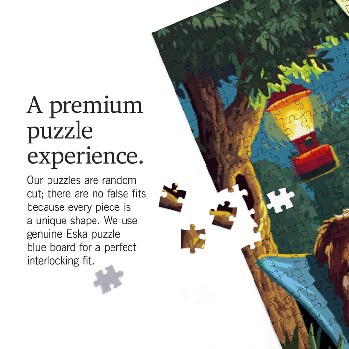 West Virginia, Painterly, Pack Life, Dogs Around Campfire, Jigsaw Puzzle Puzzle Lantern Press 