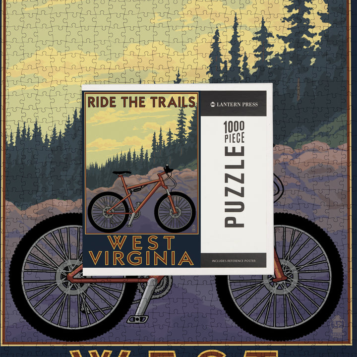 West Virginia, Ride the Trails, Jigsaw Puzzle Puzzle Lantern Press 