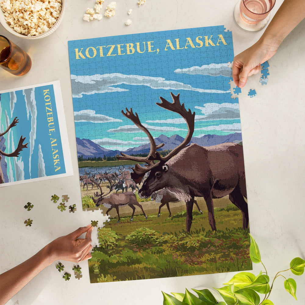 Western Arctic National Parklands, Alaska, Caribou Puzzle Lantern Press 