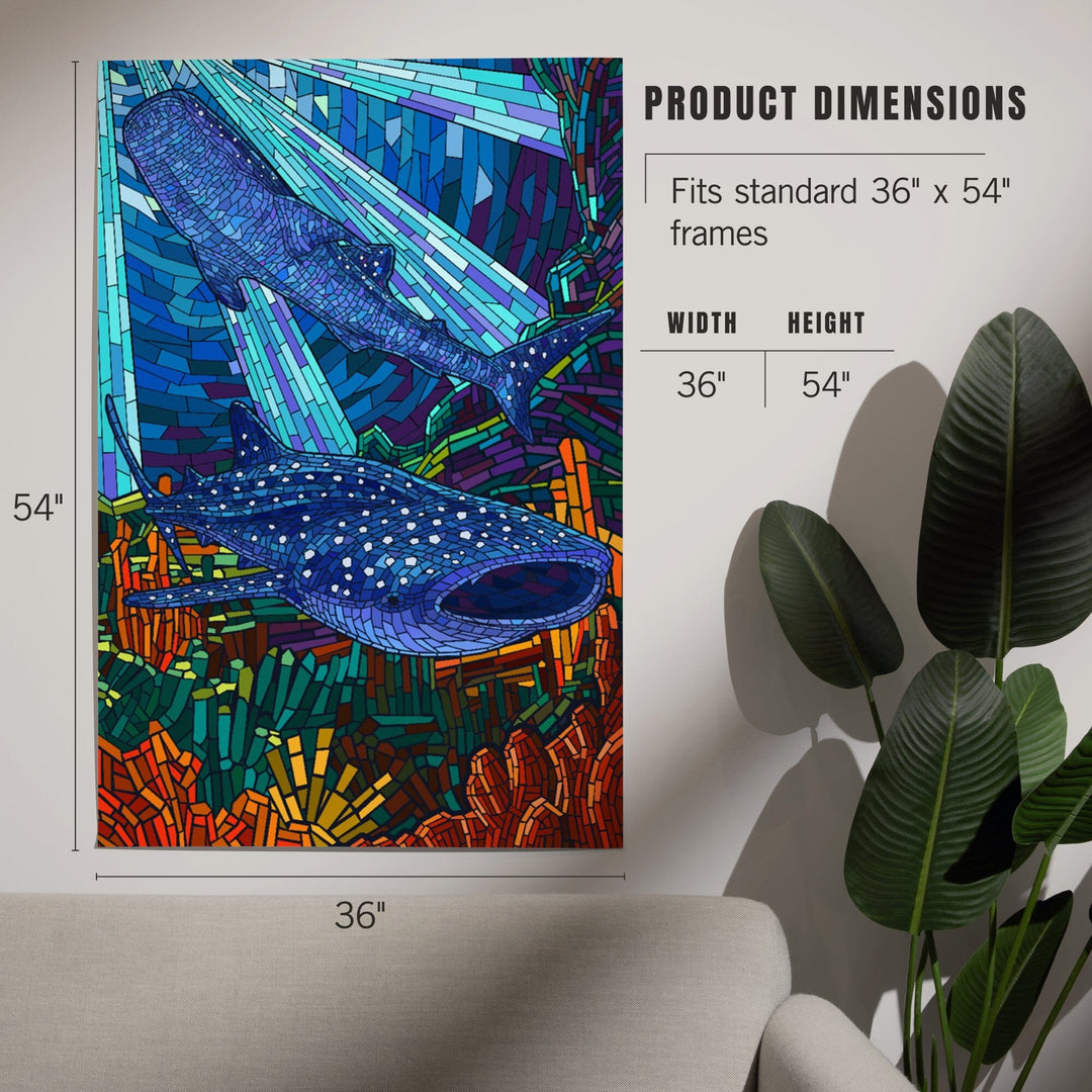 Whale Shark, Mosaic, Art & Giclee Prints Art Lantern Press 