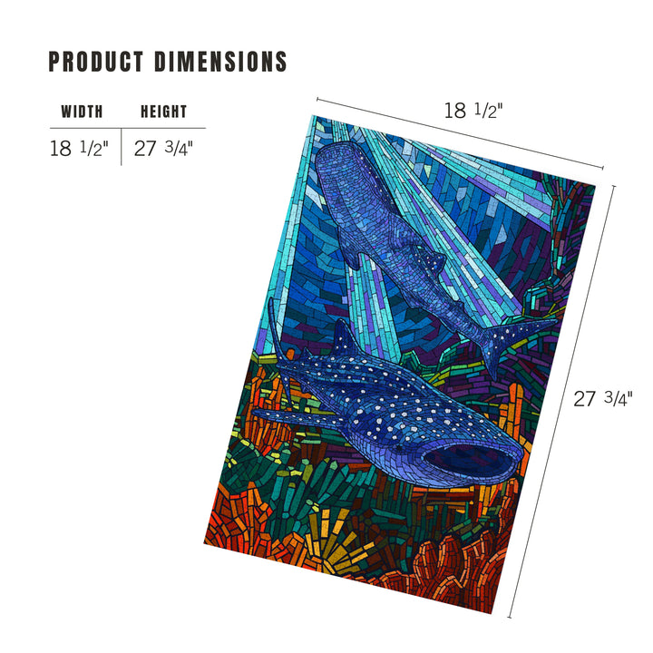 Whale Shark, Mosaic, Jigsaw Puzzle Puzzle Lantern Press 