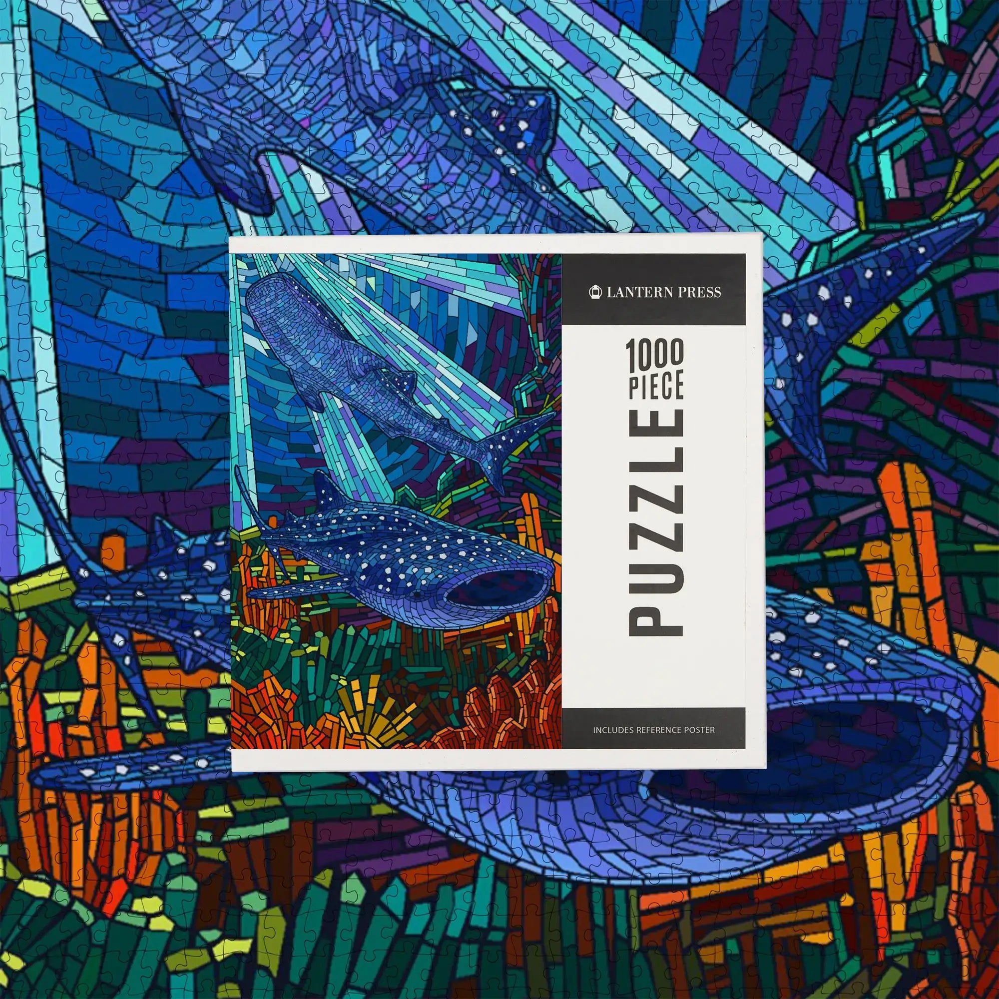 Whale Shark, Mosaic, 1000 piece jigsaw puzzle – Lantern Press