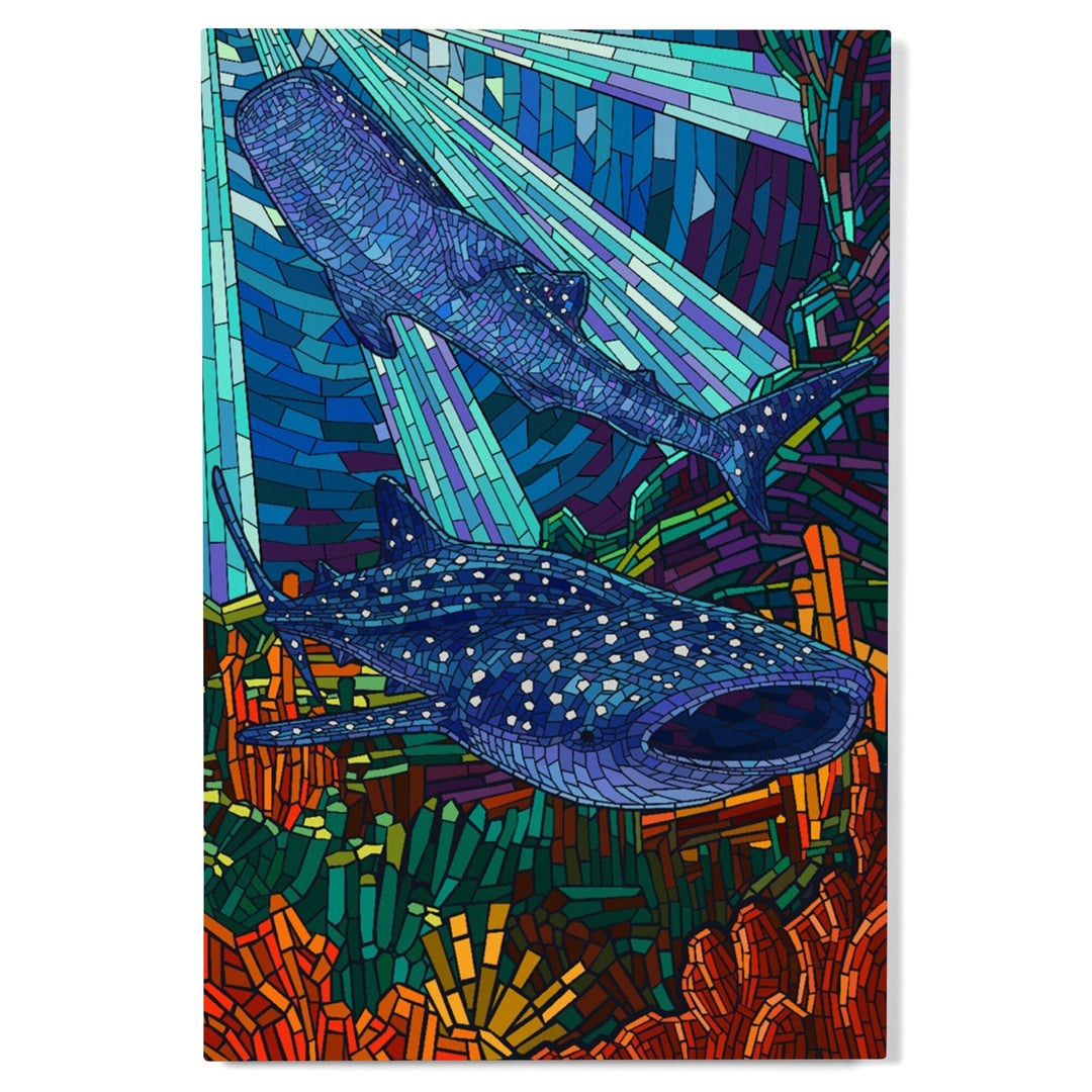 Whale Shark, Mosaic, Lantern Press Artwork, Wood Signs and Postcards Wood Lantern Press 