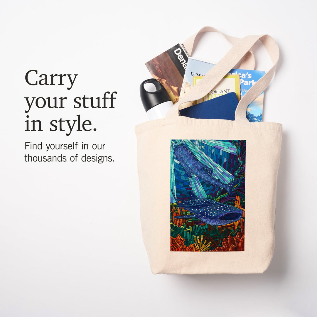 Whale Shark, Mosaic, Tote Bag Totes Lantern Press 