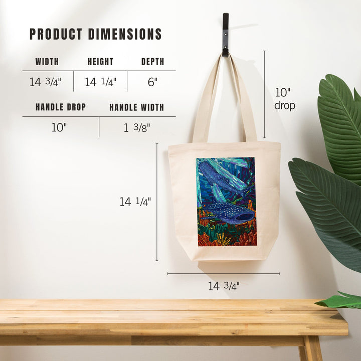 Whale Shark, Mosaic, Tote Bag Totes Lantern Press 