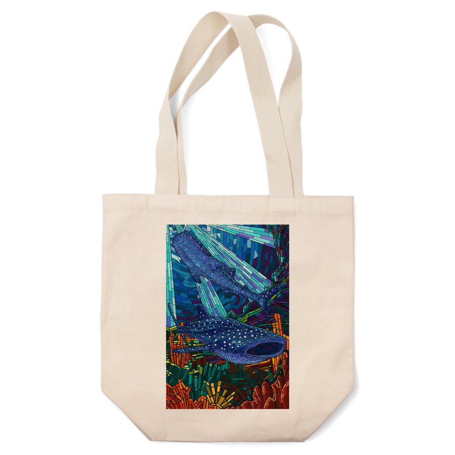 Whale Shark, Mosaic, Tote Bag Totes Lantern Press 