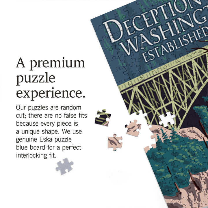 Whidbey Island, Washington, Deception Pass Bridge, Jigsaw Puzzle Puzzle Lantern Press 