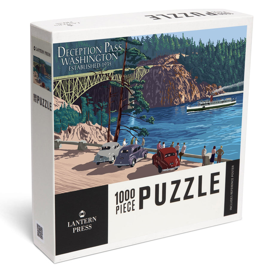 Whidbey Island, Washington, Deception Pass Bridge, Jigsaw Puzzle Puzzle Lantern Press 