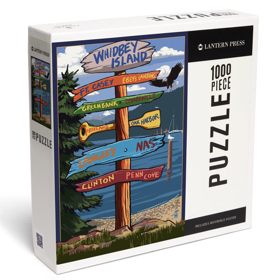 Whidbey Island, Washington, Destination Signpost, Jigsaw Puzzle Puzzle Lantern Press 